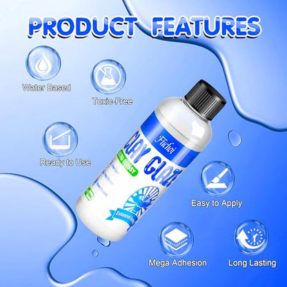 Air Dry Clay Glaze - 6.8oz Transparent High Gloss Waterproof , Pottery & Polymer Clay Glaze, Anti-Scratch Wear Crack Varnish for Sealing Acrylic Painting, DIY Pottery, Wood & Acrylic Art