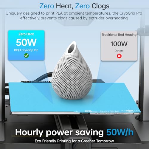 BIQU CryoGrip Pro Frostbite for Kobra 3 Combo/Kobra 3 V2 3D Printer 250x250MM Cold Build Plate Double Sided Strong Adhesion Spring Steel Sheet Room Temperature Print Upgrade Removable Heated Bed Cover - style: Frostbite(Kobra 3 Combo//Kobra 3 V2)