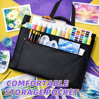 JJRING 32x42 Art Portfolio Tote Bag - Large Carrying Storage Case with Handle & Adjustable Shoulder Strap, Portfolio Folder for Artwork, Posters, Canvas, Drawing Boards - size: 32''*42''