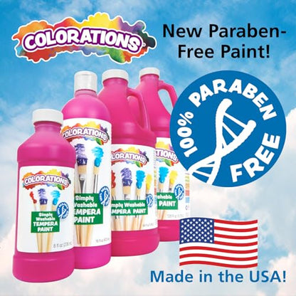 Colorations-WSTYE Washable Tempera Paint, 16 fl oz, Yellow, Non Toxic, Vibrant, Bold, Kids Paint, Craft, Hobby, Fun, Art Supplies - color: Yellow