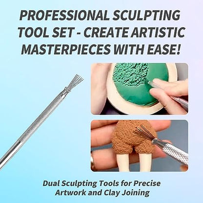 YAFIYGI 8 Pcs Ceramics Tools Kit Pottery Tools Carving Clay Needle Tools Clay Needle Tools Ceramic Sculpting Modeling and Texturing Supplies for Artistic Creations Feather Wire Texture Tools - color: 8 Pack
