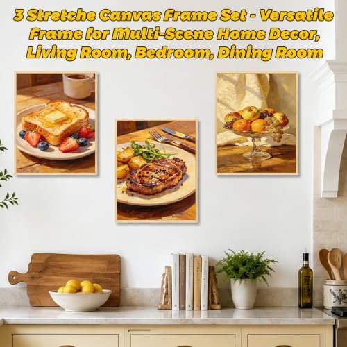 3 Pack 12 x 16 inch Floater Frame Canvas –Gallery Wrapped Canvas Set with Cotton-Linen Blend (400 GSM), 15 oz Acid-Free, Warp Resistant, Strong Three-dimensionality, Ready to Hang for Oil and Acrylic - size: 3pk - 12x16"