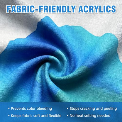 Falling in Art 8 Oz Professional Fabric Paint Medium for Fabric Painting, Acrylic Fabrics Medium for T-Shirts, Bags, and DIY Projects