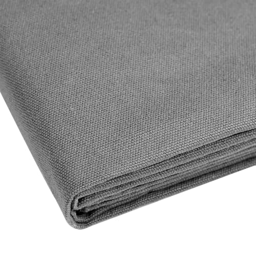 10oz Heavy Duty Cotton Canvas Fabric 60" x 40", Thick Cotton Duck Cloth for Painting, Sewing, Crafts, Tote Bags, Embroidery, Home Decor, Drop Cloth (Grey) - color: Grey, size: 60" x 40"
