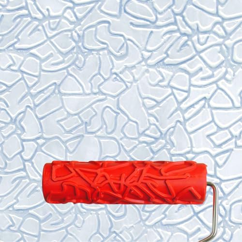 7"DIY Patterned Paint Roller | Decorative Art Texture Roller | Embossing Texture Rubber Roller Painting Supplies | Pattern Art Texture Tools for Household Wall Painting (EG091R) - style: EG091R