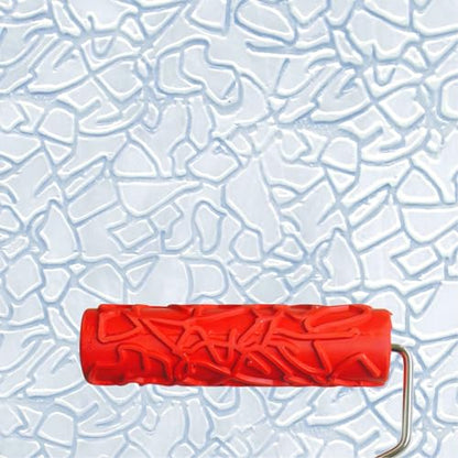 7"DIY Patterned Paint Roller | Decorative Art Texture Roller | Embossing Texture Rubber Roller Painting Supplies | Pattern Art Texture Tools for Household Wall Painting (EG091R) - style: EG091R