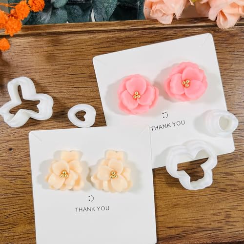 Xaekicr A2-3-1-Handmade Jewelry Pendant Crafting Kit,Flower Plastic Molds Set, DIY Polymer Clay Printing Tools - color: Y color