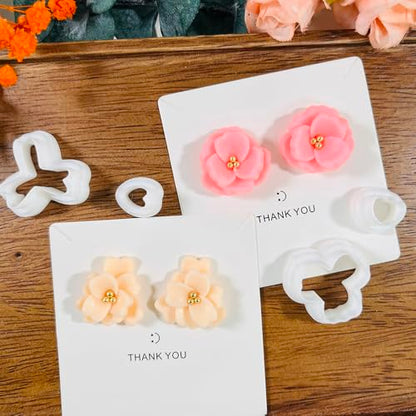 Xaekicr A2-3-1-Handmade Jewelry Pendant Crafting Kit,Flower Plastic Molds Set, DIY Polymer Clay Printing Tools - color: Y color