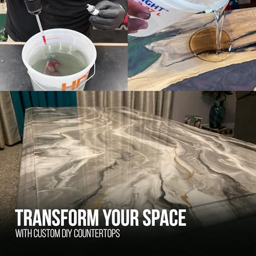Stone Coat Countertops Epoxy Resin Kit for Countertops, Bar Tops, 1 Gallon | UV, Scratch & Heat Resistant, Food Safe for Kitchen Countertop, Tabletop, Shower Walls, Wooden Bar Top, & Art Craft Projects - size: 1 Gallon