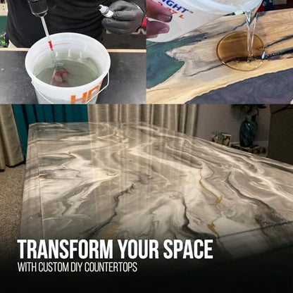Stone Coat Countertops Epoxy Resin Kit for Countertops, Bar Tops, 1 Gallon | UV, Scratch & Heat Resistant, Food Safe for Kitchen Countertop, Tabletop, Shower Walls, Wooden Bar Top, & Art Craft Projects - size: 1 Gallon