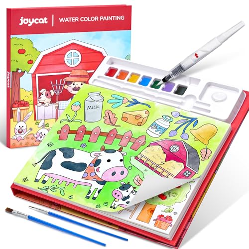 JoyCat Paint with Water Coloring Books for Toddlers, Watercolor Painting Sets for Kids Ages 3-5 4-8, Arts and Crafts Drawing Activities Toy Birthday Gifts for Boys Girls (Farm) - style: Farm