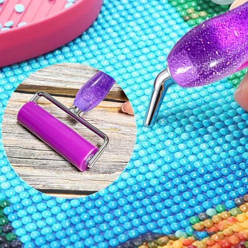 Diamond Painting Pen,Diamond Art Pen,Resin 5D Diamond Painting Pen Kit Tool Accessories (Purple Silver) - color: Purple Silver