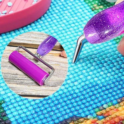 Diamond Painting Pen,Diamond Art Pen,Resin 5D Diamond Painting Pen Kit Tool Accessories (Purple Silver) - color: Purple Silver