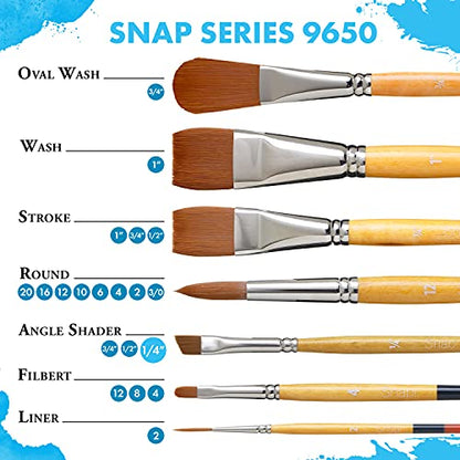 Princeton PAB98504 Snap Brush Taklon, White - size: Size 4, style: bright shader