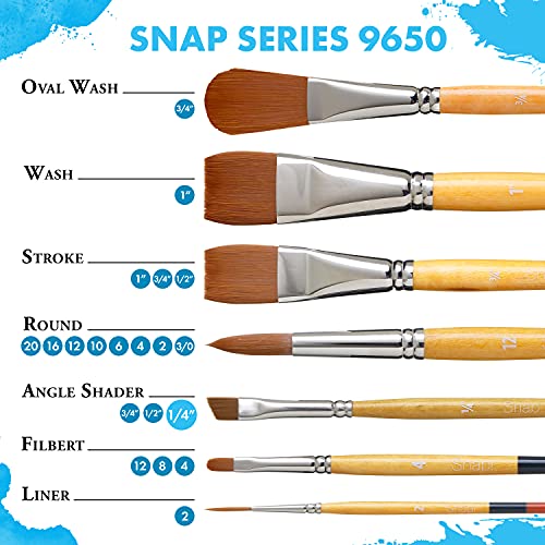 Princeton 9850R-4 Taklon Round 4 Snap Brush, White - size: Size 4, style: Round