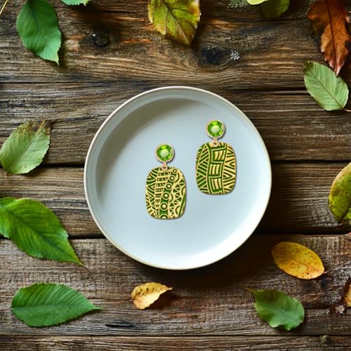 CHGCRAFT Tribal Clay Texture Mat Clay Modeling Pattern Pad Vintage Waves Texture Sheets for Polymer Clay Making Earrings Jewerly Tools, 3.9x2.6x0.1inch - style: Tribal pattern