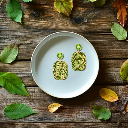 CHGCRAFT Tribal Clay Texture Mat Clay Modeling Pattern Pad Vintage Waves Texture Sheets for Polymer Clay Making Earrings Jewerly Tools, 3.9x2.6x0.1inch - style: Tribal pattern