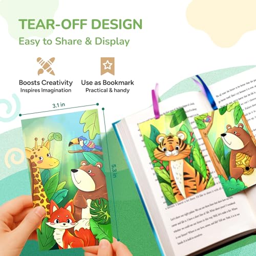 JoyCat Pocket Paint with Water Coloring Books for Kids, Art & Craft Activity Toy Set, Creative Travel & Home Painting Kit, Gifts for Girls & Boys Ages 3-8 (Animals) - style: 1 Pack - Animals