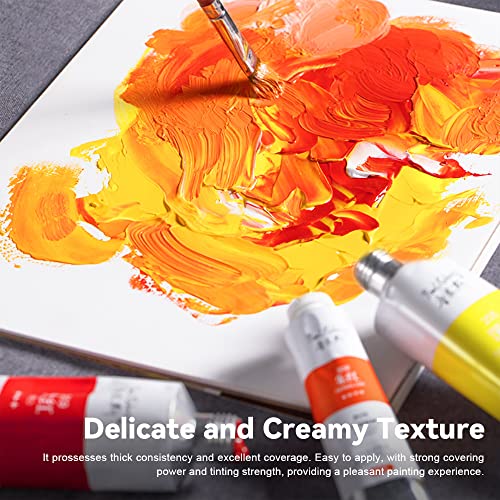 Paul Rubens Oil Paint, 12 Neon Colors with High Saturation, 50ml Large Tubes, Faster Drying Time, Art Supplies for Artists, Students, Beginners - color: 12 Neon Colors