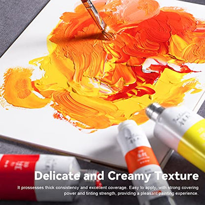 Paul Rubens Oil Paint, 12 Neon Colors with High Saturation, 50ml Large Tubes, Faster Drying Time, Art Supplies for Artists, Students, Beginners - color: 12 Neon Colors