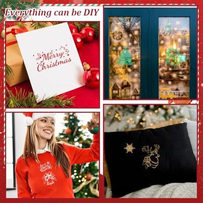 2 Sheets Christmas Theme Silkscreen Stencil, Father Christmas Painting Stencils Templates Santa Claus Jingle Bell Self-Adhesive Silk Screen Printing for Wall Border Wood Fabric Home - style: Christmas Elements