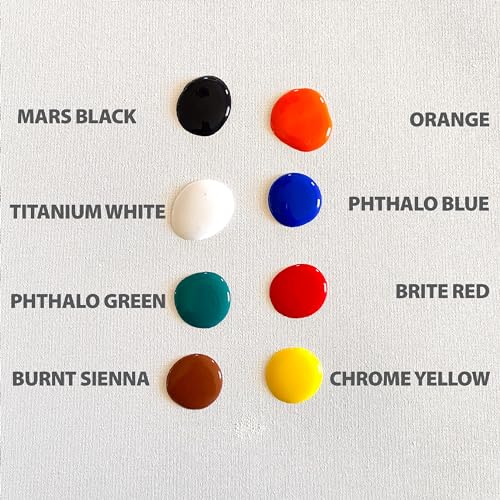 milo Acrylic Paint Set of 8 Colors | 8 oz Bottles | Student Primary Colors Acrylics Painting Pack | Made in the USA | Non-Toxic Art & Craft Paints for Artists, & Hobby Painters - style: Primary Set 8 x 8 oz