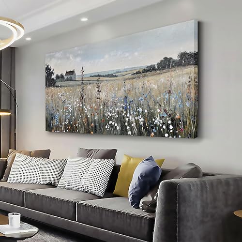 Glvzygy Canvas Wall Art Vintage Decor Artwork Classical Oil Painting Canvas Prints Vintage Landscape Wall Art Suitable for Living Room Bedroom and Office Home Decor Painting 29"x58" - color: Green, size: 58"L x 29"W
