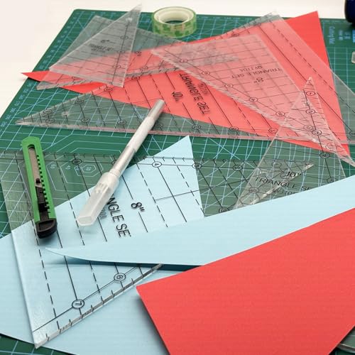 3 Set Tall Triangle Quilting Rulers for Quilting Templates 6 8 10 Inch Wedge Triangle Quilting Rulers and Templates, Sewing Templates for Sewing Cut Measurement DIY Craft Quilting Tools - size: quilting-3