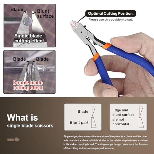 stedi Model Nipper, Sprue Cutter with Ultra-thin Single-Blade and Stiff Spring Hobby Nippers for Gundam Repairing Plastic Model and Miniature Model, Orange - style: Single-Blade Nippers(Blue for Bedinners)