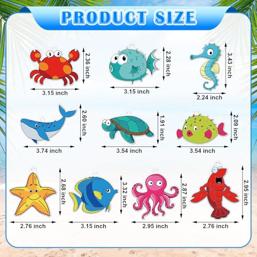 WinnerWhy 30 Sets Summer Marine Animal Suncatchers Window Art Kits, Sea Ocean DIY Crafts Sun Catchers Bulk Paint Your Own Window Ornaments for Adult Home Birthday Activity Party Decor - style: Marine Animal Style
