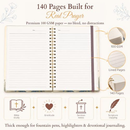 140 Pages Hardcover Blank Christian Notebook,Let Your Light Shine | Lined Pages with Bible Verse Cover – Inspirational Writing Spiral Notebook for Bible Study and Prayer - color: Light Shine