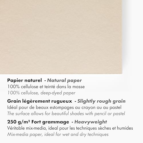 Clairefontaine Paint'On Multi-Technique Naturel Pad, 250 g, A4, 30 Sheets - color: Naturel, size: A4