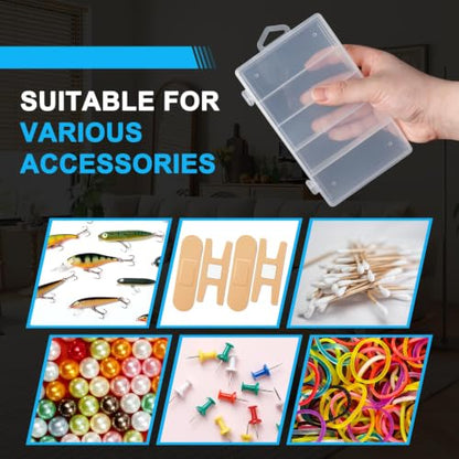 2 Pack 5 Grid Clear Plastic Fishing Tackle Storage Box Jewelry Making Findings Organizer Box Container Case Utility Box,7x4.3x1.2inch