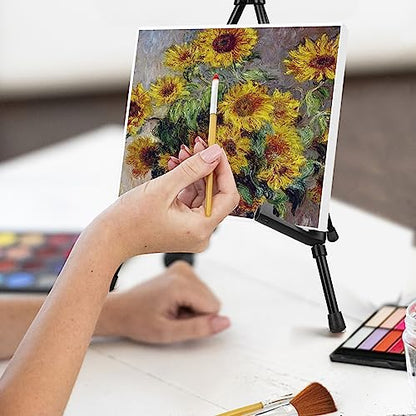 AROIC 24 Pack 14'' Tabletop Easels, Black Steel Table Top Easels for Display, Adjustable Portable Table Top Easel for Paintings, Signs, Posters,Frame Pictures(with 24 Bags) - style: 24P