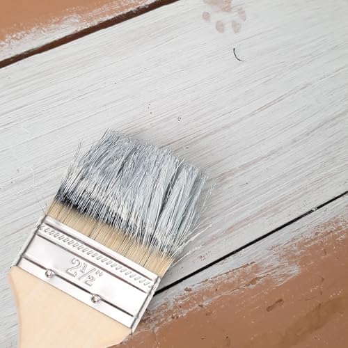 TEHAUX 5pcs Wood Handle Paint Brush Set Thick Bristles Painting Tools for Oil Watercolor Gouache Art Supplies Suitable for Home Improvement and Artistic Use