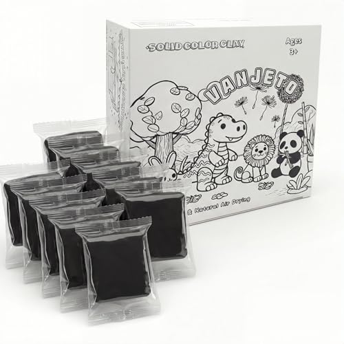 Modeling Clay for Kids, VANJETO Molding Magic Clay for Kids Air Dry, Super Soft Clay for DIY Slime, Ultra Light Air Dry Modeling Clay for Toddlers Children Teens, 7 OZ/Bag - color: Black