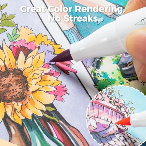 Ohuhu Sketchbook Marker Paper Pad: 8.3"x11.7" Large Art Sketch Book Drawing Papers 78 Sheets/156 Pages 120 LB/200 GSM Hardcover Sketching Books for Alcohol Markers Sketchpad Christmas Gift - size: 8.3" x 11.7"