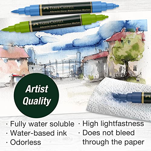 Faber-Castell Albrecht Durer Watercolor Markers - Urban Sketching - Wallet of 5, Watercolor Brush Markers - style: 5 Count - Urban Sketching
