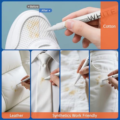 Gain-Art White Fabric Marker Pen, 0.7mm Fine Tip for Stain Cover on Clothes, DIY Art & Permanent Marking on Shoes/Leather - 2 Pack