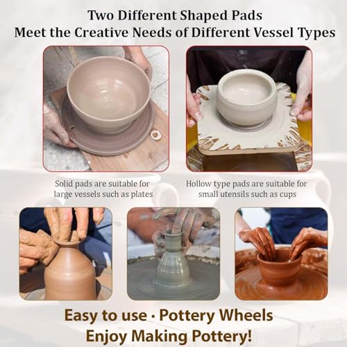 Gkesgm 2 Pcs 12" Round Pottery Wheel Bats and 8 Pcs 7" Square Inner Bats with 1Pc Batmate for Potters and Clay Artists,Ceramic Bat System for Clay Making and Sculpting