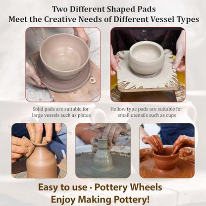 Gkesgm 2 Pcs 12" Round Pottery Wheel Bats and 8 Pcs 7" Square Inner Bats with 1Pc Batmate for Potters and Clay Artists,Ceramic Bat System for Clay Making and Sculpting
