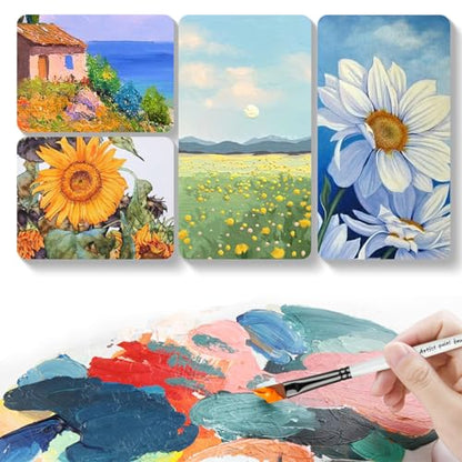 Paint Brushes Set of 16 Pieces YIHUALE Wooden Handles Brushes with Canvas Brush Case, Professional for Oil, Acrylic and Watercolor Painting