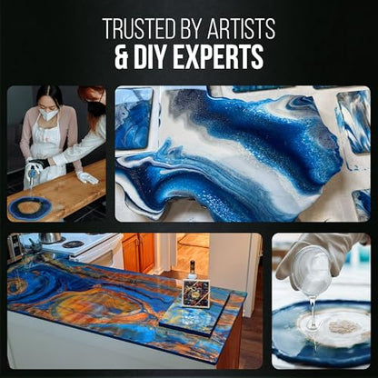 Stone Coat Countertops Art Coat (1/2 Gal) Formulated with Zero VOCs, Extended Working Time, UV Resistance for Alcohol Ink, Acrylic, Metallics, Food Safe Epoxy Perfect for DIY and Art Markers | Extended Working Time, Zero VOC, Food‑Safe Epoxy for Light and