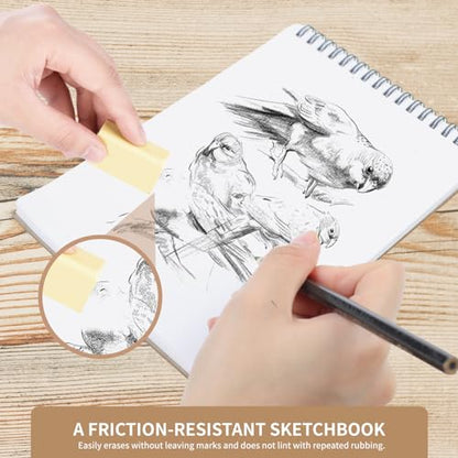 Utron 2 Pack Sketch Book, 5.8” x 8.3” Small Sketch Pad,100GSM/68LB Sketchbook for Drawing, A5 Drawing Paper, Thick Small Drawing Notebook for Painting Beginner, Artist (50 Sheets/Pack)