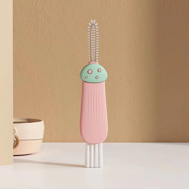 3 in 1 Cup Lid Cleaning Brush, 2024 New Crevice Cleaning Brush Set for Baby Bottle Gap Tight Spaces Cup, 3 in 1 Multifunctional Cleaning Brush Portable Cup Lid Cleaner with Brush(A) - color: A1