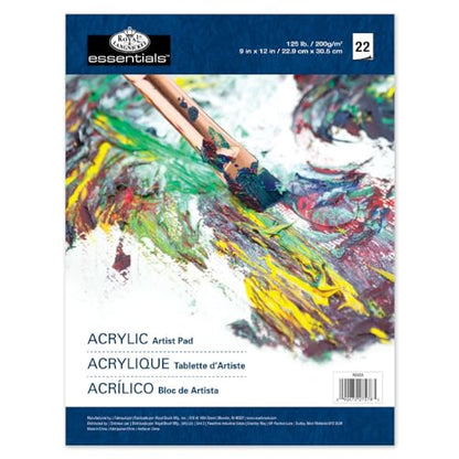 Royal Brush Royal Langnickel 22-Sheet Oil and Acrylic Essentials Artist Paper Pad, 9-Inch by 12-Inch