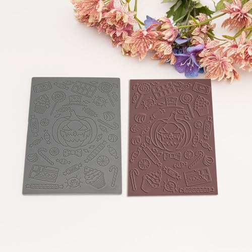 Halloween Polymer Clay Texture Sheets for Earrings Jewerly Making,Ghost Skull Texture Mat for Polymer Clay Projects Polymer Clay Earrings Tools，4pcs/Pack