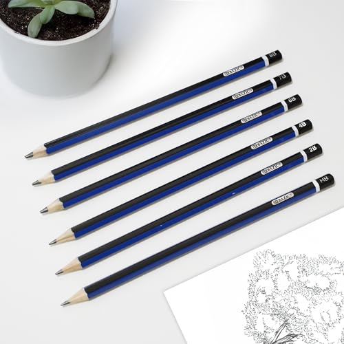 BAZIC PRODUCTS Drawing Sketching Pencils, 8B to HB Graphite, 24-Box | graphite grades 8B to HB, full tonal range, shading, blending, line work, fine art - size: 1 Count (Pack of 24)