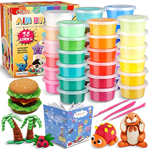 36 Colors Air Dry Clay Kit for Kids – 36 Cups with 3 Sculpting Tools | Non-Toxic Soft Modeling Clay, Creative DIY Arts & Crafts Set, Halloween Christmas Birthday Gift for Ages 3+ Boys & Girls - color: 36 Colors in cups