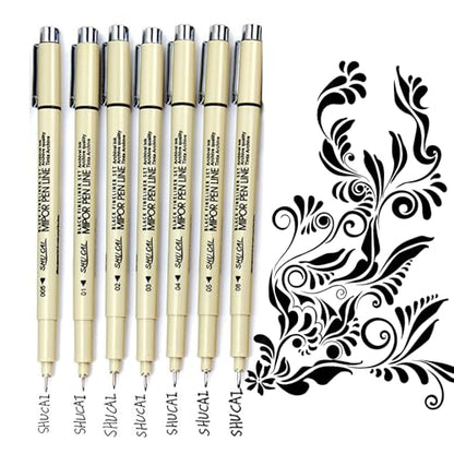 Micron Pen Set,Fineliner Pens Fine Liner Pen,Micro Pens for Drawing Sketching Journaling Writing(7 PCS)